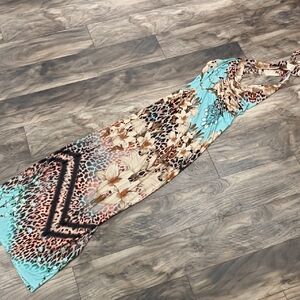 Venus Floral and Animal Print Maxi Dress